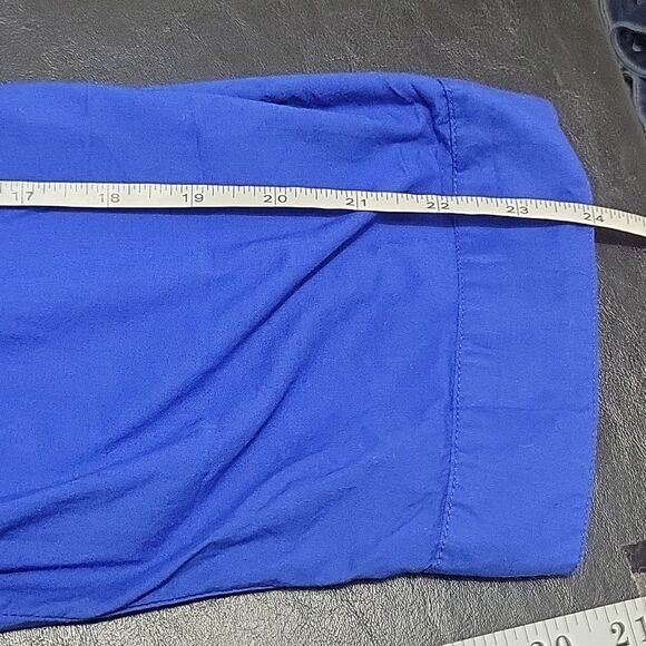 Woman Within Women's blue perfect pintucket tunic size 4x roll tab sleeve plus - Picture 9 of 10
